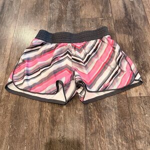 Nike Women's Athletic Shorts - Pink and Gray Stripes